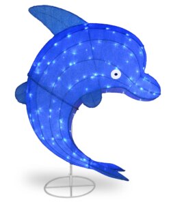 40 in. Pre-Lit Blue Dolphin Outdoor Decoration with LED Lights