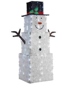42 in. Snowman Decoration with Cool White LED Lights, Plug-In