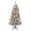 4.5 ft. Pre-Lit Acacia Flocked Tree with Clear Lights, Plug-In