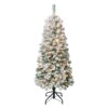 4.5 ft. Pre-Lit Acacia Medium Flocked Tree with Clear Lights, Plug-In