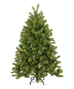 4.5 ft. Pre-Lit Downswept Douglas Fir Hinged Tree with Dual Color LED Lights