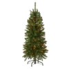 4.5 ft. Pre-Lit Kingswood Fir Pencil Slim Hinged Tree with Multicolor Lights