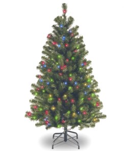 4.5 ft. Pre-Lit North Valley Spruce Tree with Multicolor Lights, Plug-In