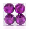 4.5 in. Purple Christmas Ball Shatterproof Swirling Bauble Ornament Set