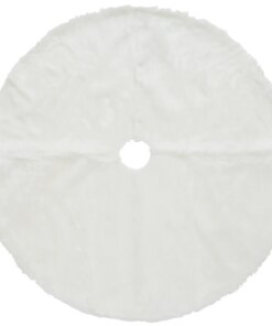 48 in. General Store Collection White Faux Fur Tree Skirt