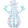 48 in. Pre Lit Iridescent Snowman Decoration with Cool White LED Lights, Plug-In