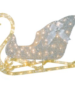 48 in. Santas Sleigh with Cool White LED Lights, Plug-In product image