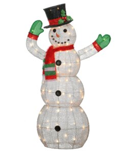 48 in. Snowman Decoration with Clear Lights, Plug-In