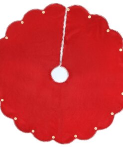 52 in. General Store Collection Scalloped Red Tree Skirt