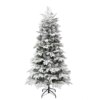 6 ft. Acacius Snowy Tree with snow-flocked branches