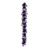 6 ft. Halloween Bad to the Bone Garland with LED Lights featuring black roses and skull hands