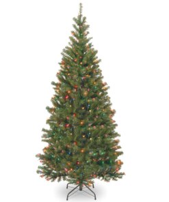 6 ft. Pre-Lit Aspen Spruce Slim Tree with Multicolor Lights, Plug-In