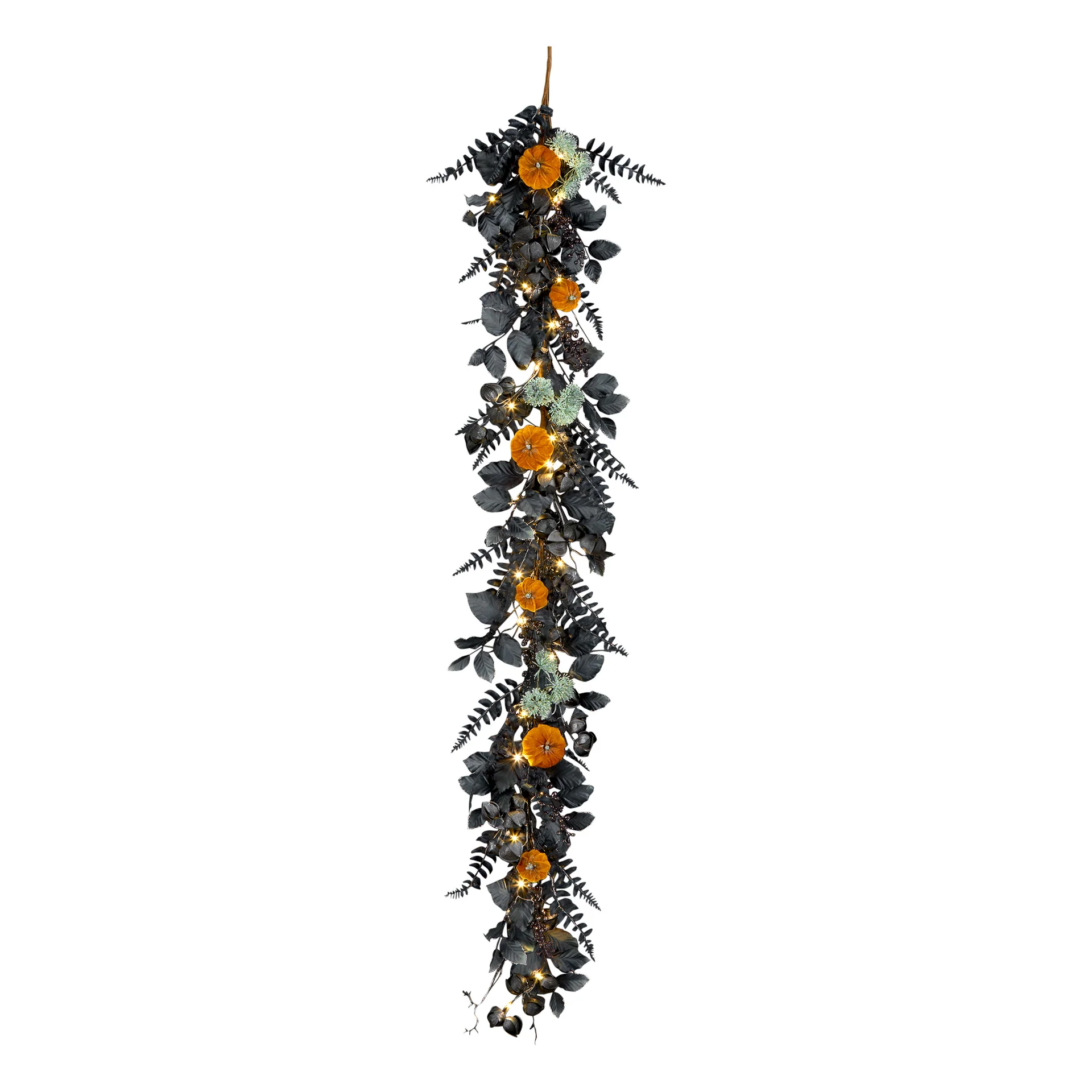 6 ft. Pre-Lit Halloween Garland with Pumpkins and LED Lights