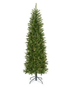 6 ft. Pre-Lit Kingswood Fir Pencil Slim Hinged Tree with Clear Lights