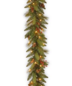 6 ft. Pre-Lit Long Needle Pine Cone Garland with Clear Lights, Plug-In
