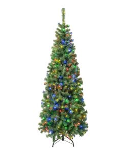 6 ft. Pre-Lit Sagamore Slim Tree with Multi LED Lights, Plug-In