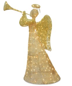 60 in. Champagne Angel Decoration with LED Lights, Plug-In