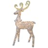 60 in. Reindeer Decoration with Clear Lights, Plug-In featuring silver finish and gold antlers