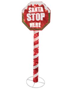 60 in. Stop Sign Decoration with LED Lights, Plug-In