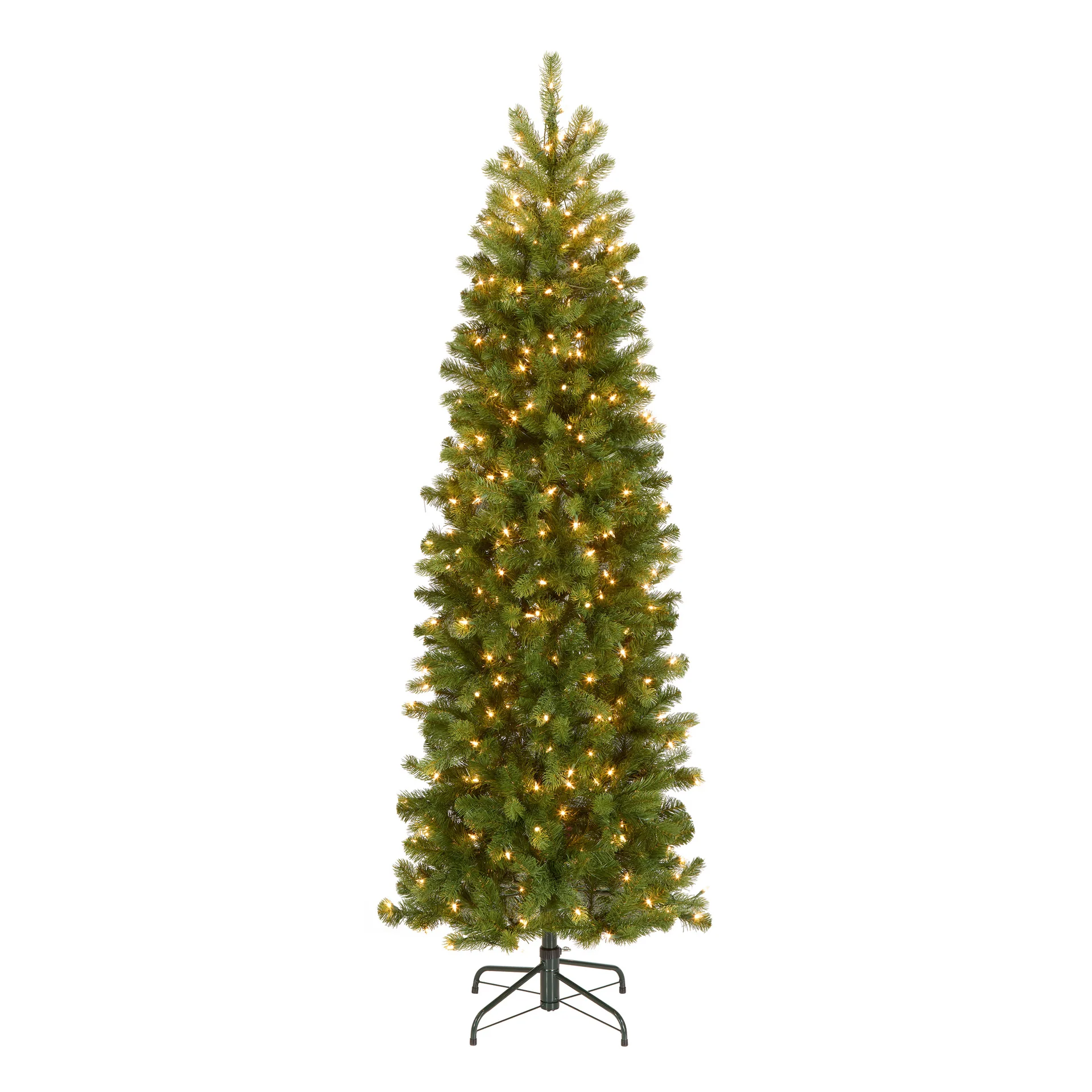 6.5 ft. Pre-Lit Downswept Douglas Fir Pencil Slim Hinged Tree with Clear Lights, Plug-In
