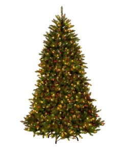 6.5 ft. Pre-Lit Dunhill Fir Hinged Tree with Multicolor, Clear Spectrum Lights