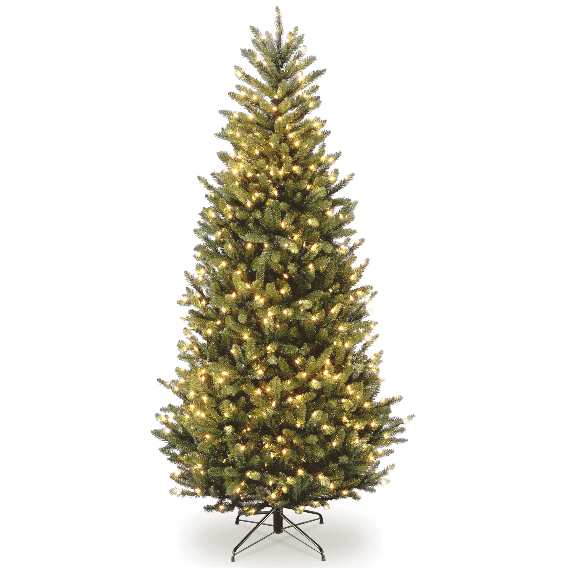 6.5 ft. Pre-Lit Natural Fraser Fir Slim Tree with Clear Lights, Plug-In