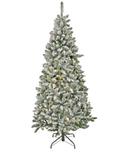 6.5 ft. Pre-Lit Snowy Chatham Slim Tree with PowerConnect Dual Color LED Lights
