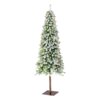 6.5 ft. Pre-Lit Snowy Grand Alpine Pencil Slim Tree with Clear Lights