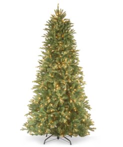 6.5 ft. Pre-Lit Tiffany Fir Slim Tree with Clear Lights PE Branch