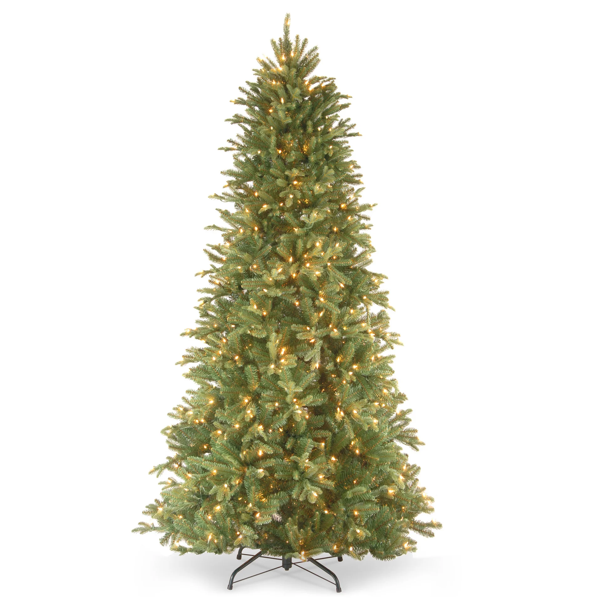 6.5 ft. Pre-Lit Tiffany Fir Slim Tree with Clear Lights PE Branch