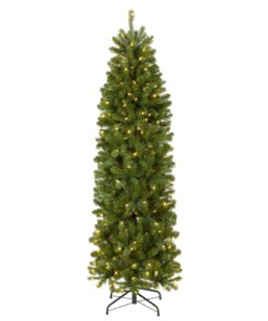 7 ft. Pre-Lit Downswept Douglas Fir Pencil Slim Tree with Dual Color LED Lights, Plug-In