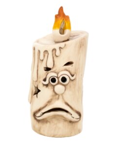 7 in. Halloween Ghostface Porcelain Candle with Multicolor LED Lights
