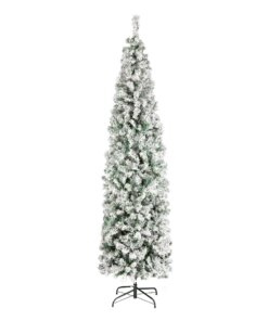 7.5 ft. Acacia Medium Flocked Tree with snow-dusted branches