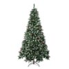 7.5 ft. Cullen Tree with flocked branches, pine cones, and red berries