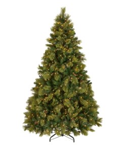 7.5 ft. Pre-Lit Carolina Pine Hinged Tree with 1000 Clear Lights, Plug-In