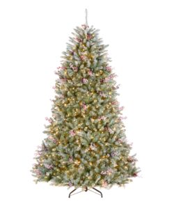 7.5 ft. Pre-Lit Dunhill Fir Flocked Tree with 750 Clear Lights