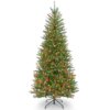 7.5 ft. Pre-Lit Dunhill Fir Slim Hinged Tree with Multicolor Lights, Plug-In