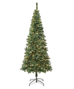 7.5 ft. Pre-Lit Linden Spruce Slim Wrapped Tree with Warm White LED Lights