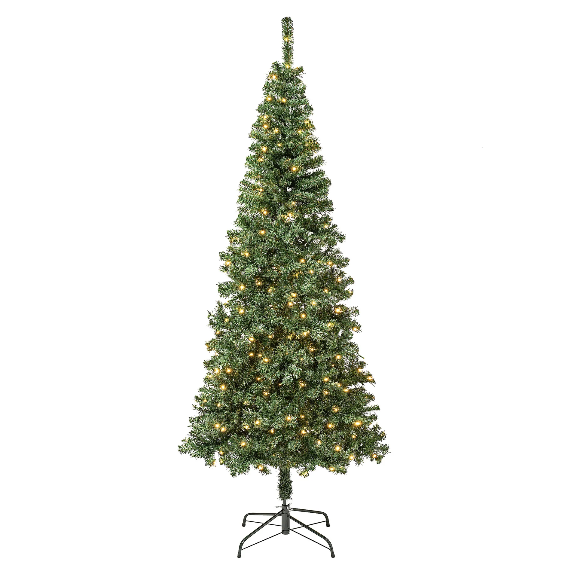 7.5 ft. Pre-Lit Linden Spruce Slim Wrapped Tree with Warm White LED Lights