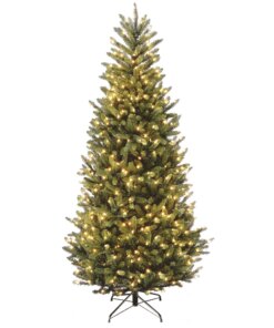 7.5 ft. Pre-Lit Natural Fraser Fir Slim Tree with Clear Lights, Plug-In