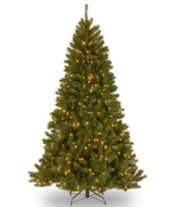 7.5 ft. Pre-Lit North Valley Spruce Hinged Tree with Dual Color LED Lights
