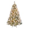 7.5 ft. Pre-Lit Snowy Bedford Pine Tree with Clear Lights