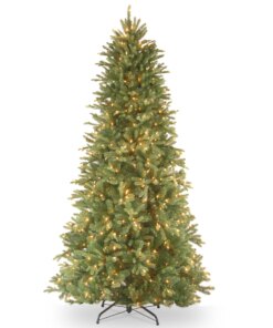 7.5 ft. Pre-Lit Tiffany Fir Slim Hinged Tree with Clear Lights, Plug-In