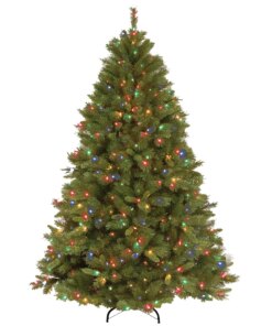 7.5 ft. Pre-Lit Winchester Pine Hinged Tree with Multicolor Lights, Plug-In
