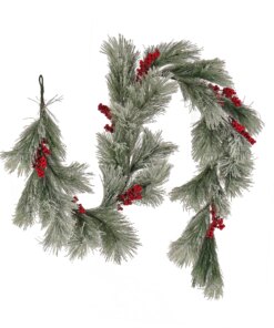 8 ft. Snowy Pine Berry Plastic Garland