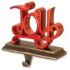 8 in. Joy Stocking Holder with vibrant red color and gold accents