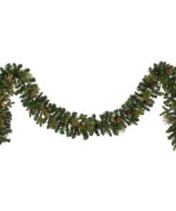 9 ft. Pre-Lit Carolina Pine Garland with Warm White LED Lights