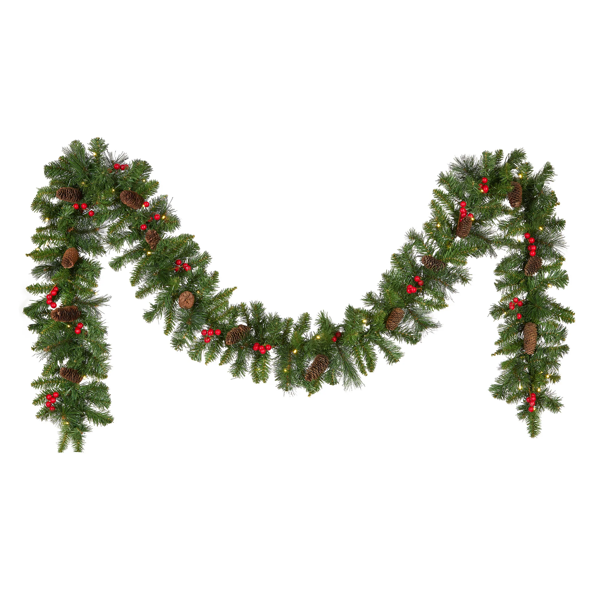 9 ft. Pre-Lit Crestwood Spruce Garland with Clear Lights, Plug-In