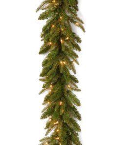 9 ft. Pre-Lit Fraser Grande Garland with Clear Lights, Plug-In