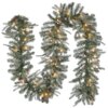 9 ft. Pre-Lit Frosted Arctic Spruce Garland with Clear Lights, Plug-In